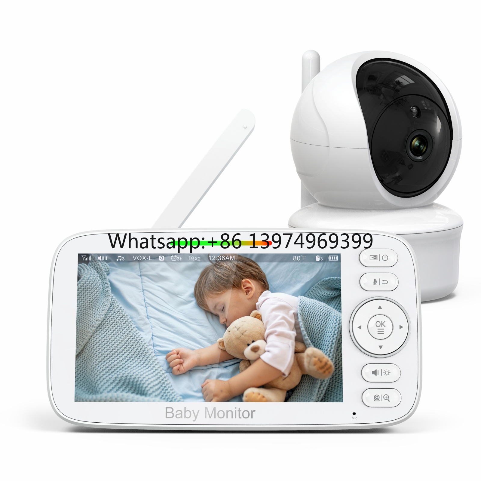 Baby Monitor Sensor - 5 inch HD 720P babyfooncamera met