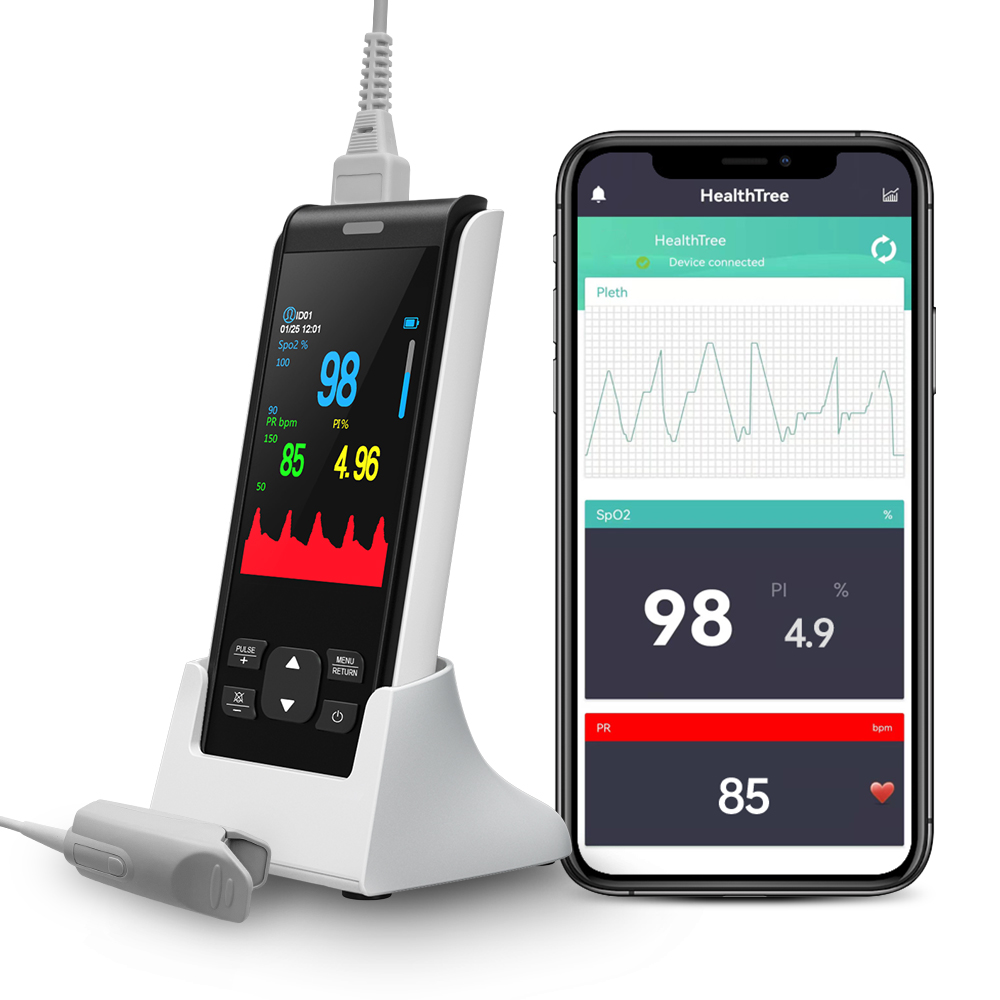 Baby Monitor Sensor - HealthTree Oplaadbare draagbare pulsoximeter Oximetrie Bloedzuurstof