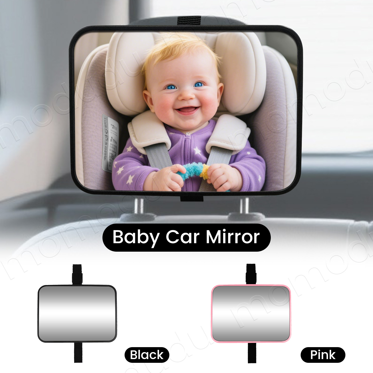 Baby Monitor Sensor - Babyautospiegel Achteruitkijkspiegel Baby-kinderbewakingsspiegel voor achterbank van