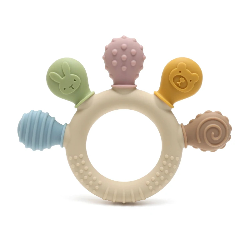 Baby Products Application - Nieuwe handgemaakte multicolor siliconen babyring bijtring