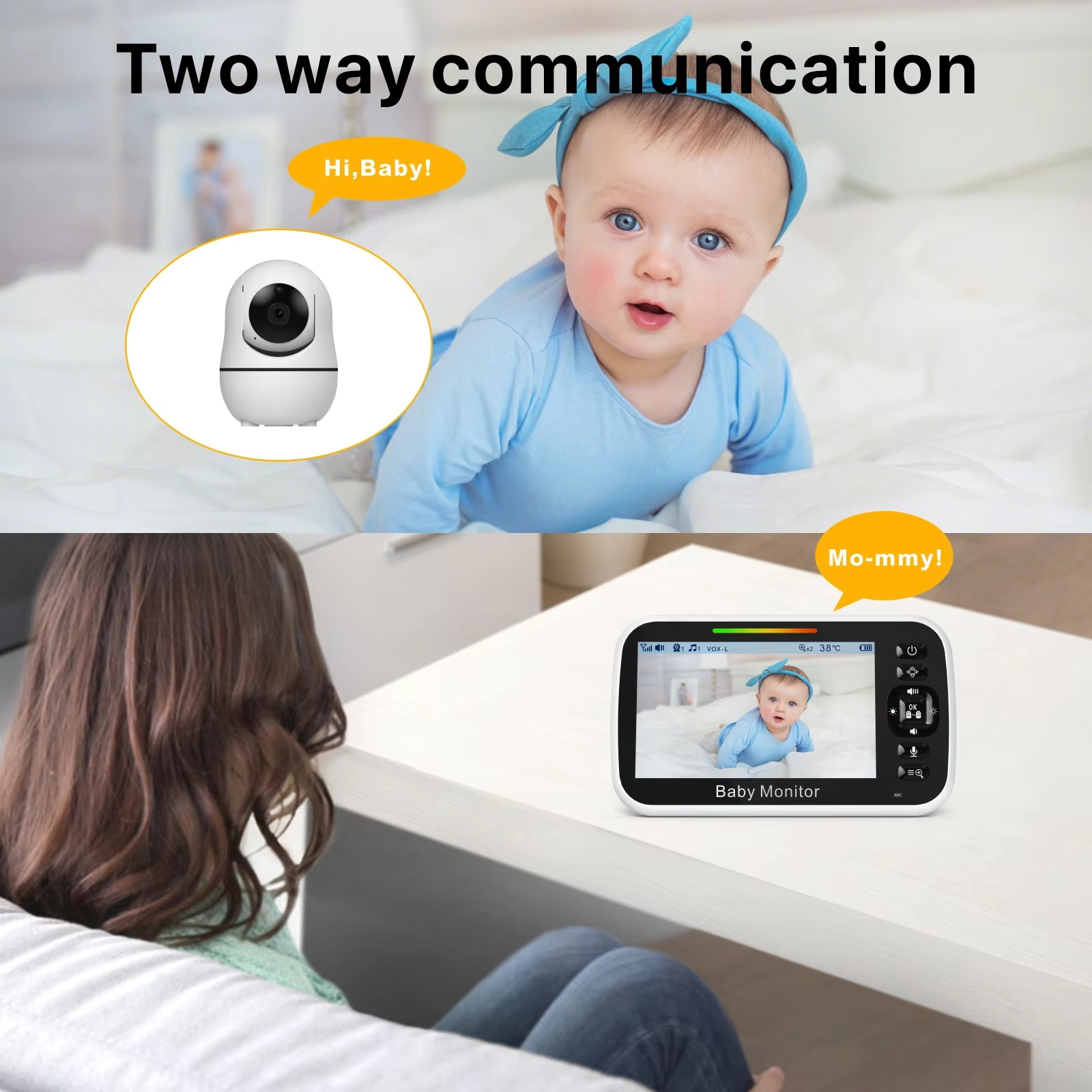 5,0 inch babyfoon LCD-scherm V - Baby Monitor Sensor recensie en prijs